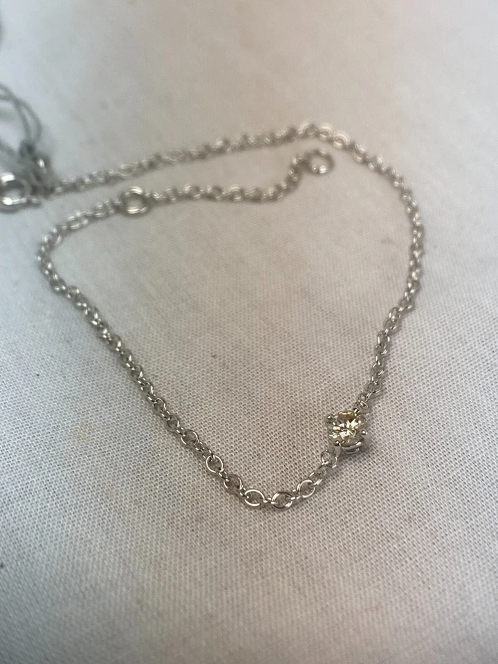 Pulsera Daimond Oro Blanco 14k.Natural-12puntos Redondos.7"Longo Juego 4 Puntas Foto 4 de 4