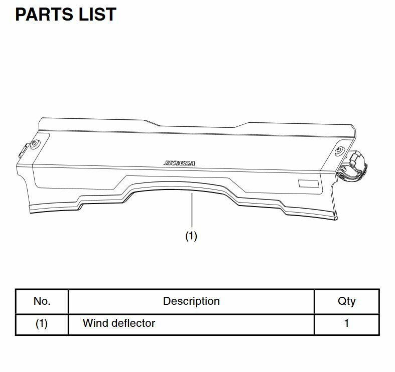 Honda 0SR73-HL5-101B Pioneer 500 Wind Deflector