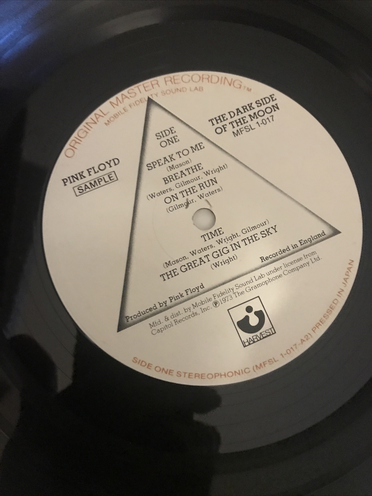 Pink Floyd mobile fidelity lp Dark Side Of The Moon SAMPLE TEST PRESS
