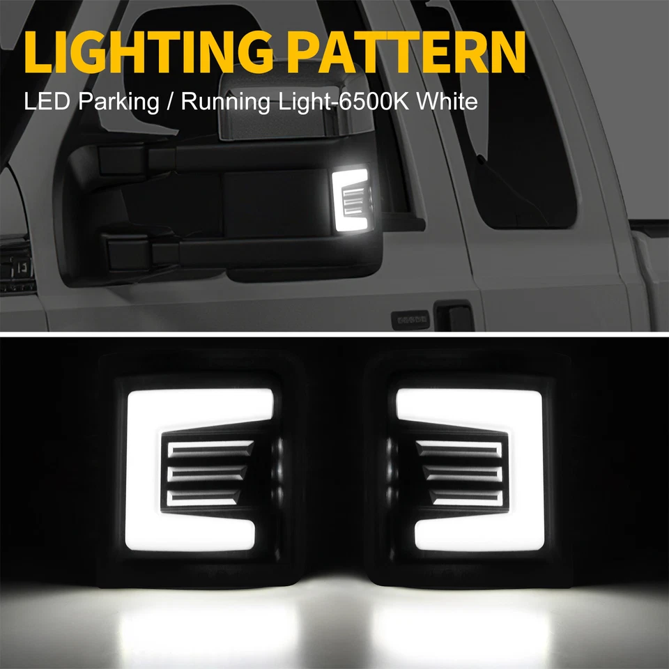 Led Side Mirror Turn Signal Light Smoked Lens For Ford F250 F350 F450 Super Duty - Image 4 of 4