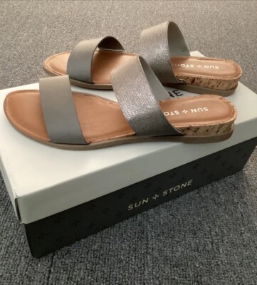 NWB Sun Stone Women Slip On Slide Sandals Size 5.5