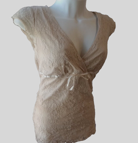 MOA MOA beige floral blouse- size M