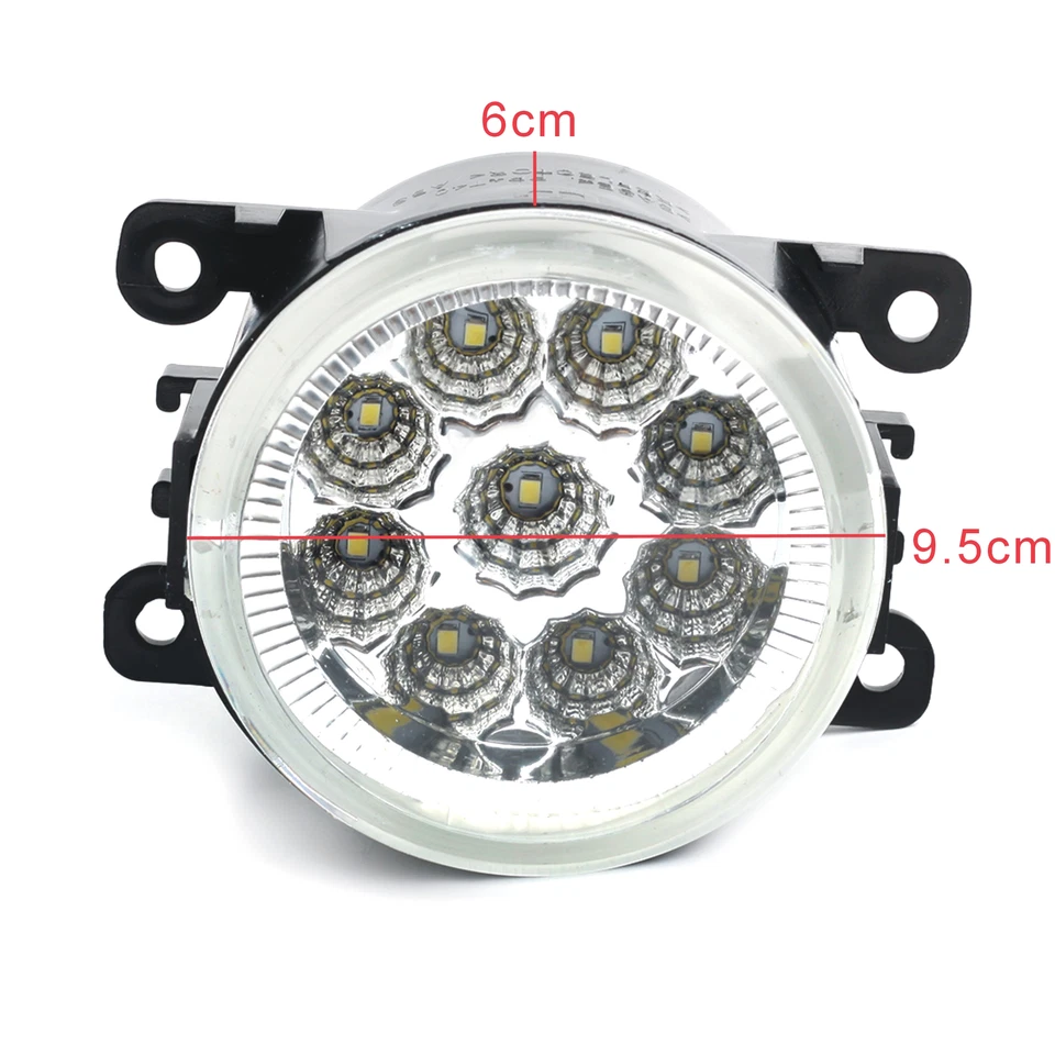 Par de 9 luces antiniebla LED para parachoques delantero luces de conducción para Ford Fiesta 2013-2014 ABS Foto 3 de 4