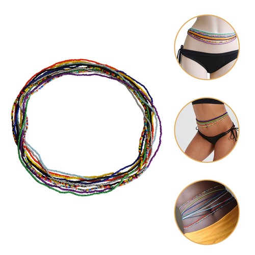 10 Pcs Body Chain Waist Decor Miss Belly Necklaces for Women Colorful Jewelry - Picture 3 of 12