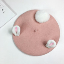 Japanese Kawaii Wool Blend Hat Bunny ​Ear Berets Girl Painter Cap Beanie