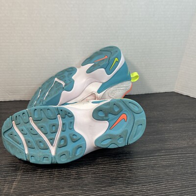 NIKE Air Shoes White Aqua Orange - Size 4.5y BQ9632-101