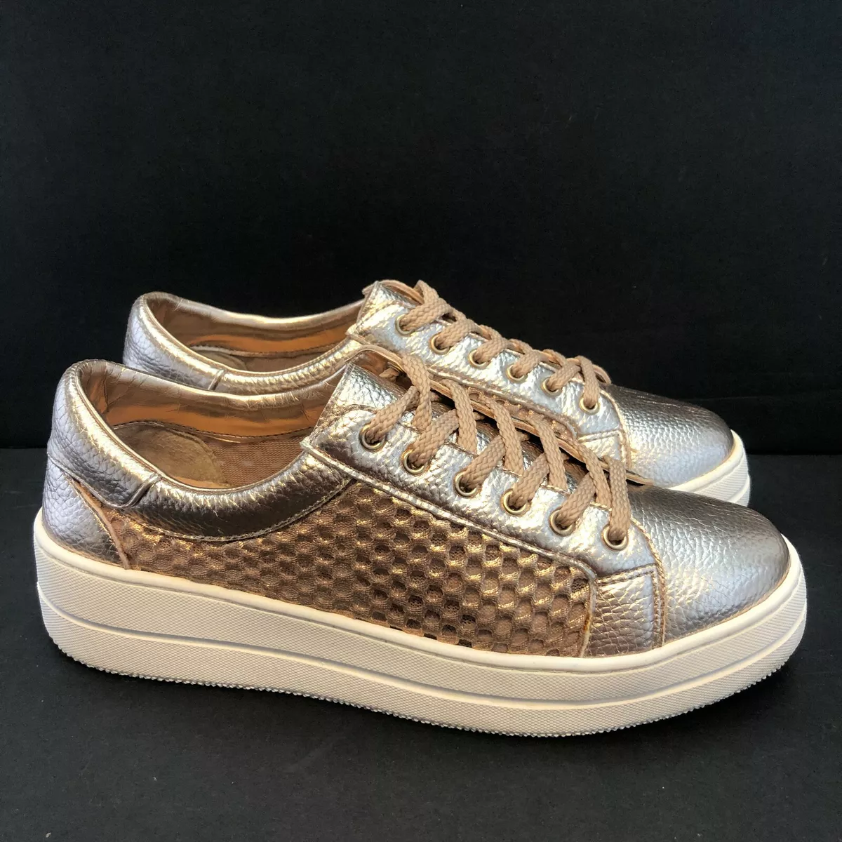 Steve Madden Womens Napper Copper Bronze Casual Platform Sneakers Shoes Sz 7