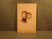 Victorian Antique Cabinet Card Photo Mother and Little Girl ......FREE SHIPPING