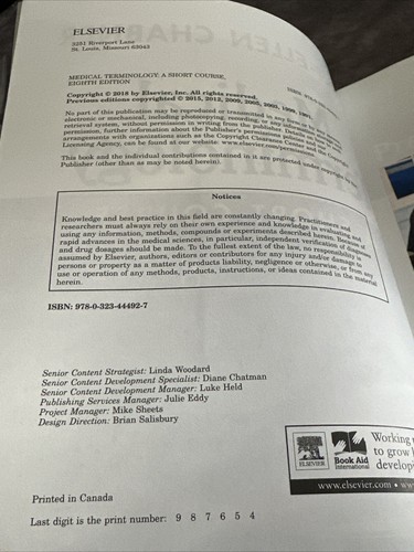 Medical Terminology: A Short Course, 8e - Paperback - UNUSED/GOOD - Picture 4 of 9