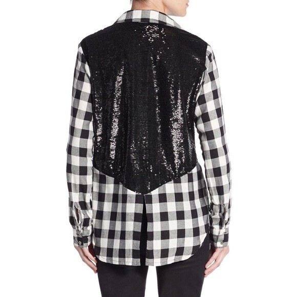 Sam Edelman Checkered Plaid Sequin Split Tail Jaz… - image 1