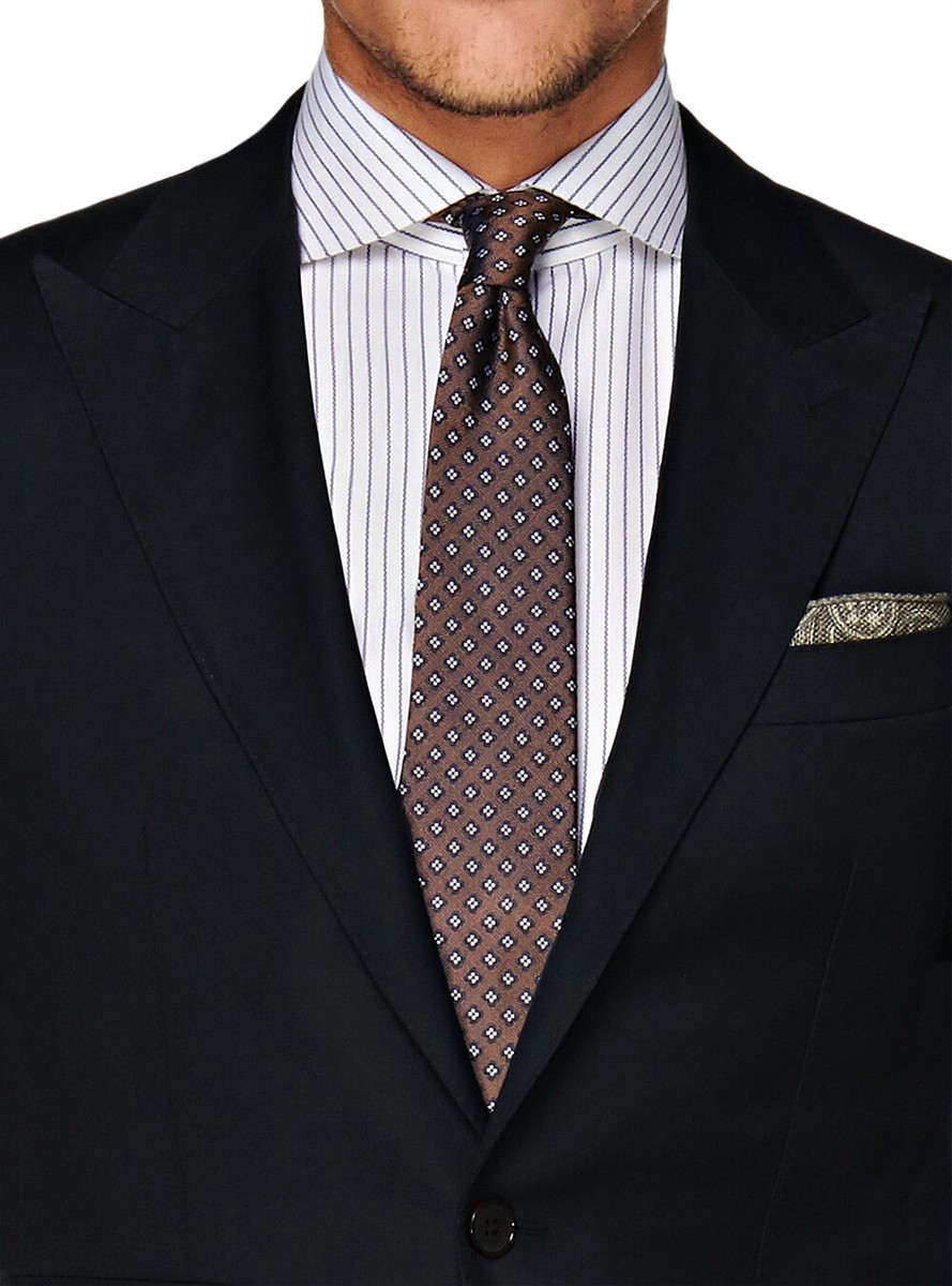 DTI GV Executive Italian Mens Two Button Wool Suit Ticket Pocket  