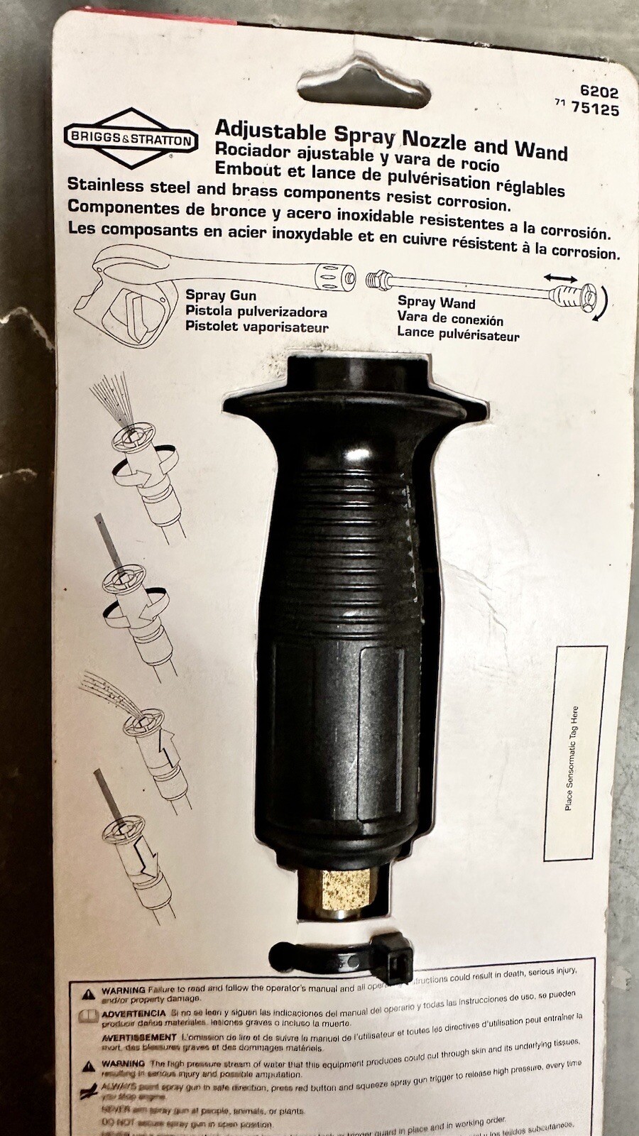 NEW Briggs & Stratton 6202 Adjustable Spray Nozzle &  Wand for Pressure Washer