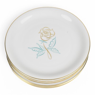 Easterling Spencerian Rose Soup Bowls Porcelain Set of 6