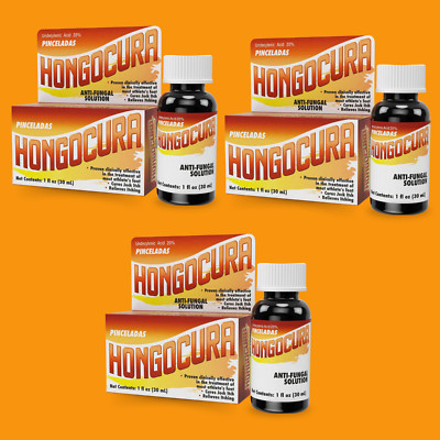 Menper Hongocura  Extra Strength Anti-Fungal Solution Foot Care 1 fl oz (3-Pack)