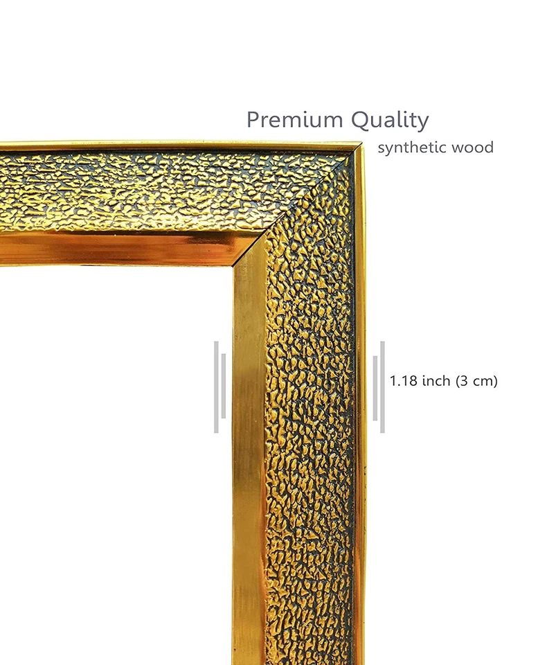 Marco de fotos de madera sintética de la diosa Saraswati Ji, tamaño 28 cm x 1,5 cm x 33 cm  Foto 2 de 3