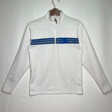 Spyder Mens S White Blue Quarter Zip Pullover Athletic Ski Base Layer