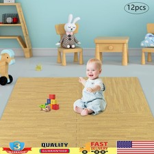 12PC Foam Mat Floor Tiles Interlocking EVA Foam Padding Kids Soft Floor Play Mat