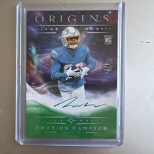 Panini 2025 Origins Omarion Hampton Green /5 RC Auto Chargers RA-OHA
