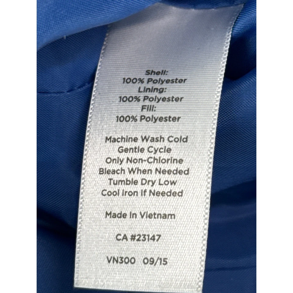 Chaleco acolchado Talbots acolchado ligero acolchado para mujer talla pequeña azul blanco punta cremallera completa  Foto 3 de 4