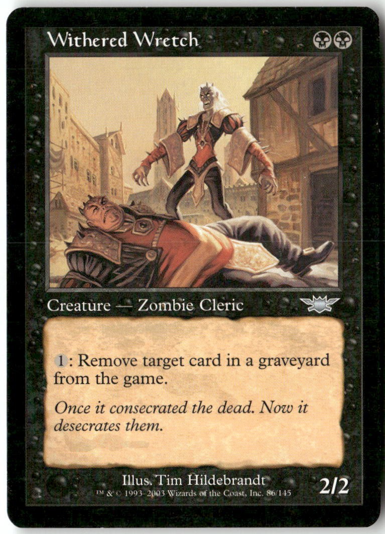 Withered Wretch 86 Uncommon Legions Magic: The Gathering Moderately Played