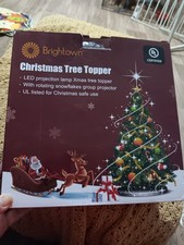 Christmas Star Tree Topper with Built-In Led Snowflake Projector Lights Hollowed