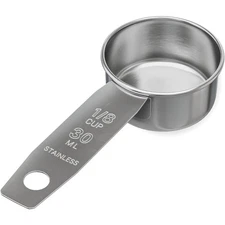 Stainless Steel Measuring Cup 1/8 Cup 30 ml 30 cc 1 Ounce for Wet Dry