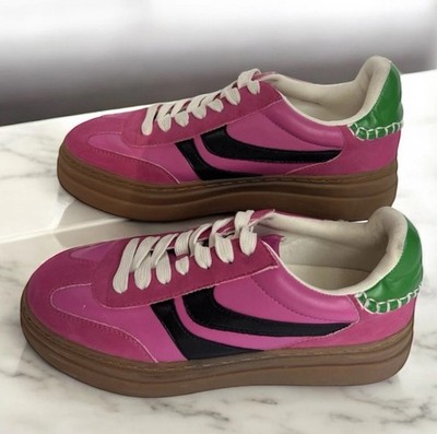 Project Cloud Memory Foam Womens Sneakers Pink Green Black Size 7 EU 37.5
