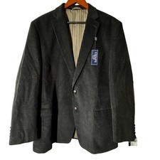 Chaps Mens Corduroy Blazer Jacket Brown Elbow Patch Two Button Size 44 Long