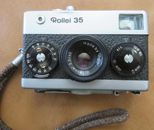 Rollei 35 35mm Film Camera w/ Tessar 40mm f/3.5 Lens Silver Black Case