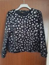 Lipsy London Women's Black Jumper Sweatshirt Pullover Silver Heart Size L Polyes