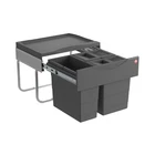 Hailo Waste Collector 3644912 Swing 29L Space Saving Tandem-S Dark Grey Organic Lid