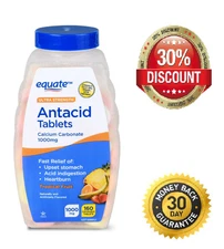 Equate Ultra Strength Antacid Tropical Fruit Chewable Tablets, 1000 Mg, 160 Ct