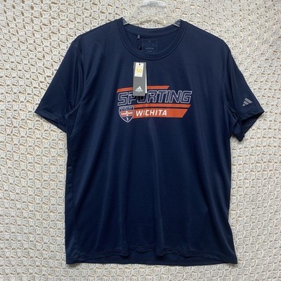 Adidas Wichita Sporting Shirt Mens Size XL Navy Blue Golf UPF 50 NWT
