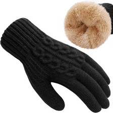 Tavaleu Womens Winter Gloves - Touch Screen with Thermal Thick - Black