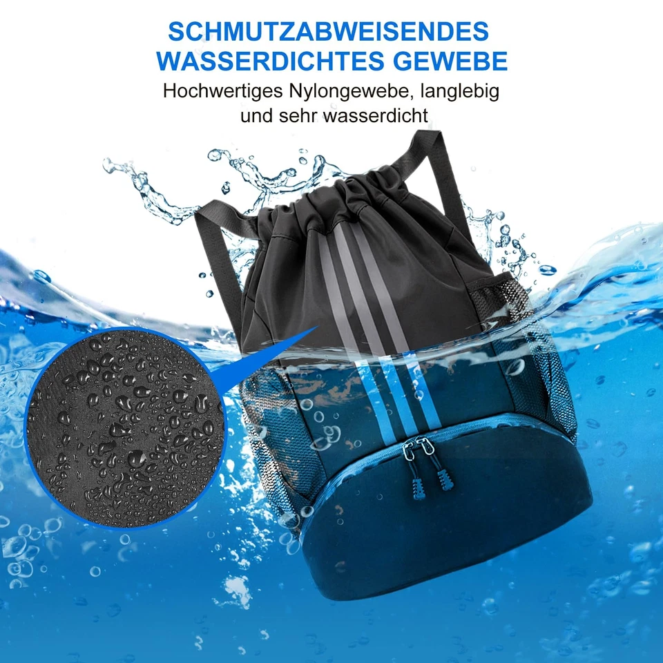 Sportbeutel mit Kordelzug Basketball Rucksack Fußballtasche Turnbeutel für Sport - Bild 3 von 4
