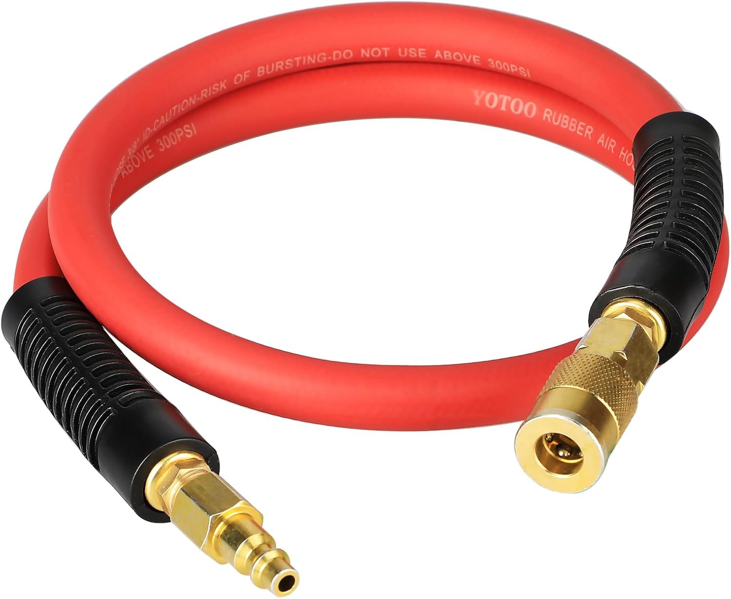 YOTOO Heavy Rubber Short Air Hose 3/8-Inch by 3-Feet, 300 PSI Lead in Air Com...