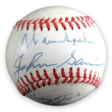 Warren Spahn Johnny Sain Autographed NL Baseball 