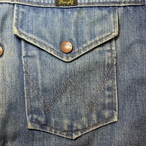 Vintage 70s Wrangler Denim Blanket Lined Trucker Jeansjacke Cowboy USA - LESEN - Bild 6 von 18