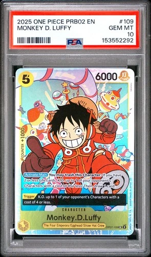 One Piece PRB02-Prem Booster Best Vol.2 - Monkey D Luffy #OP07-109 SR - PSA 10