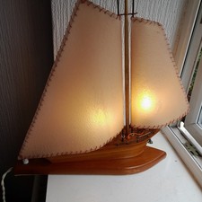 Premlight Wooden Ship Lamp 1960