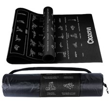 Instructional Travel Yoga Mat with 75 Poses  Exercises - Non-slip Exercise for