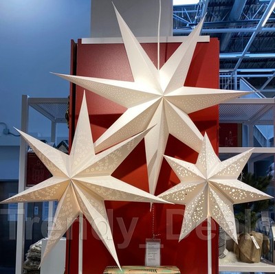 Ikea STRALA Star Light Pendant Table Lamp Shade, Lace White LARGE