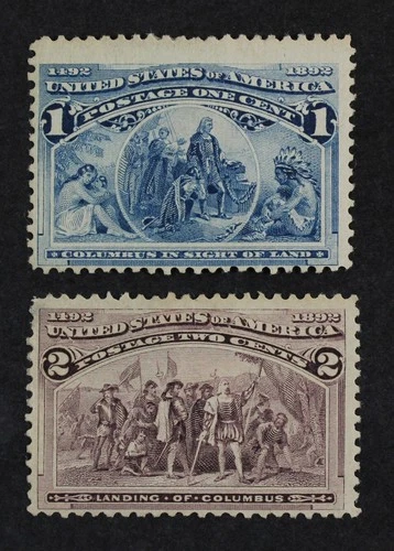 CKStamps: US Stamps Collection Scott#230 Mint LH OG #231 Mint HR OG Tiny Thin