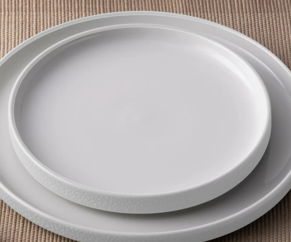 JUEGO DE 4 PIEZAS PORCELANA NORITAKE COLORTEX STONE STAX BLANCO 9,75" NUEVO Foto 3 de 4