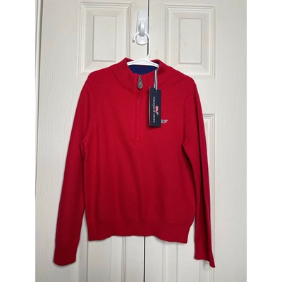 NEW Vineyard Vines Boys Size 6 Red Classic Embroidered Sweater 