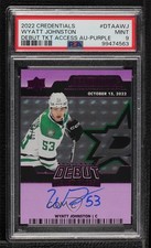 2022 Credentials Debut Ticket Access Purple 9/10 Wyatt Johnston PSA 9 Auto 8uc