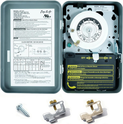 T101 24-Hour Mechanical Timer, 40 a 120V SPST Switch, 12 On/Off Operations, Heav