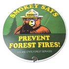 Vintage Smokey Bear Forest Fires Porcelain Sign - Gas Pump Forest Station Sign