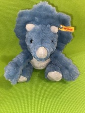 Steiff Triceratops Dinosaur Blue Dino Soft 9 Knopf Im Ohr Luxe Plush Teddy