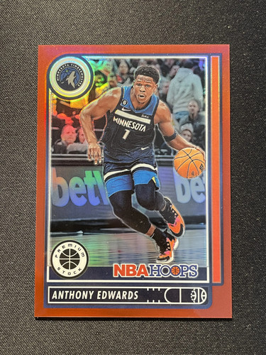 2022-23 Panini Chronicles Premium Stock Hoops Anthony Edwards #587 Red /149 NQ16